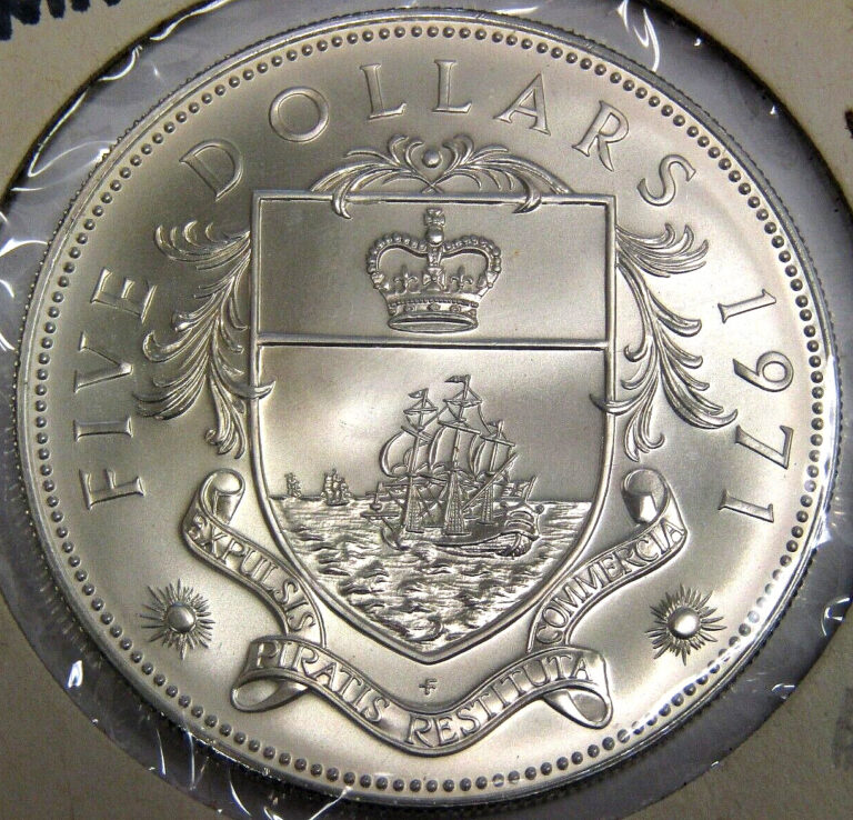 Read more about the article 1971 BAHAMA ISLANDS FIVE DOLLARS  .925 SILVER COIN