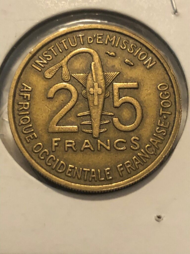 Read more about the article 25 FRANCS 1957 TOGO FRENCH WESTERN AFRICAN STATES Colonial Coin #AM523U