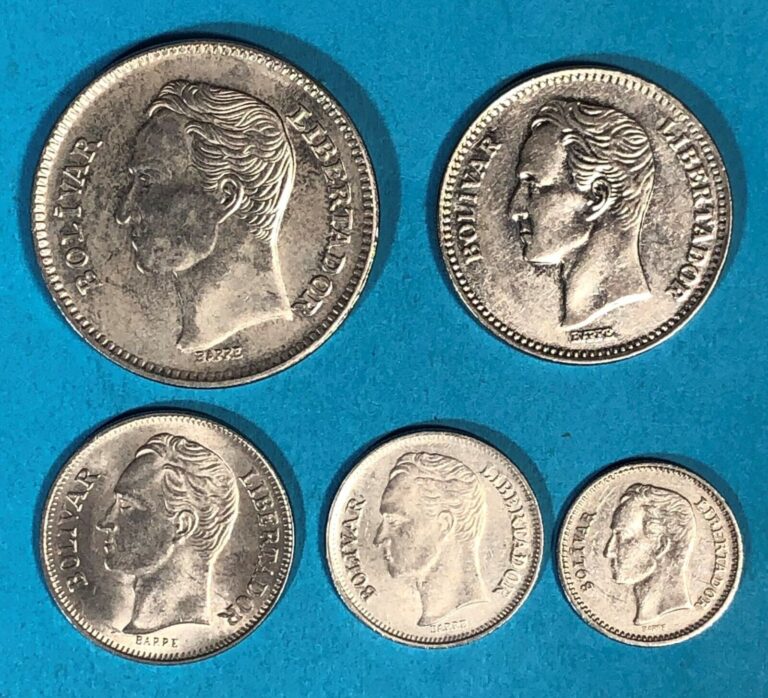 Read more about the article Venezuela Coinage  5 Misc. Denominations  Most in AU Condition  #3