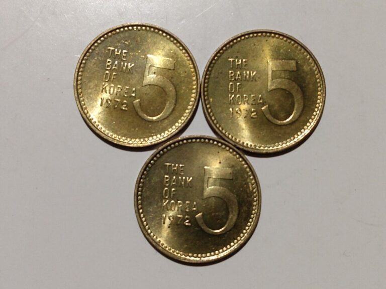 Read more about the article 1972 SOUTH KOREA 5 WON (3 COINS) BRASS TURTLE BOAT