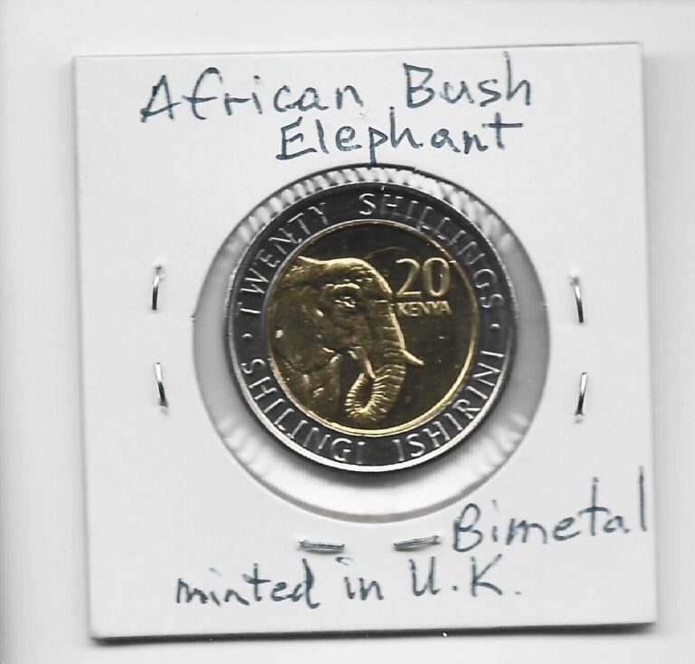 Read more about the article Kenya 20 Shillings 2018 K48 African Bush Elephant Animal Bimetal Minted in UK.