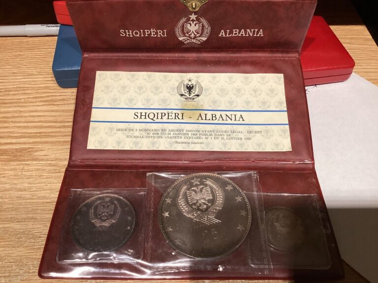 Read more about the article 1968-3 Coin Silver Proof Set -Albania Minted By The Franklin Mint (NUM5974)