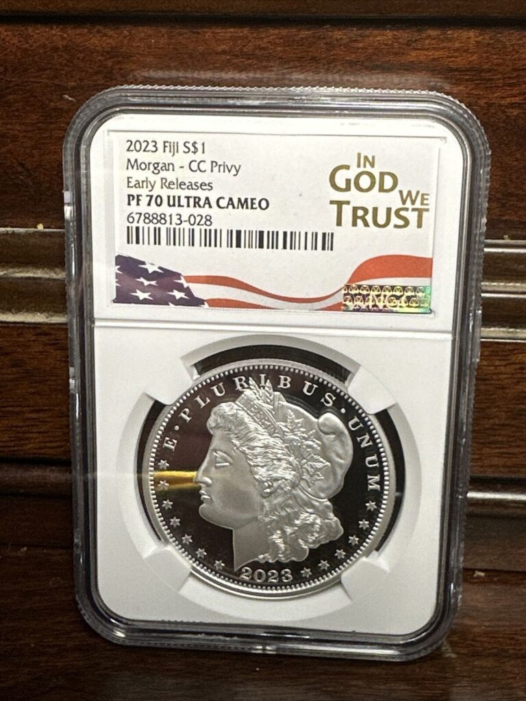 Read more about the article 2023 CC Morgan Fiji  Privy  Early Release  NGC PF70 Ultra Cameo  Special Label