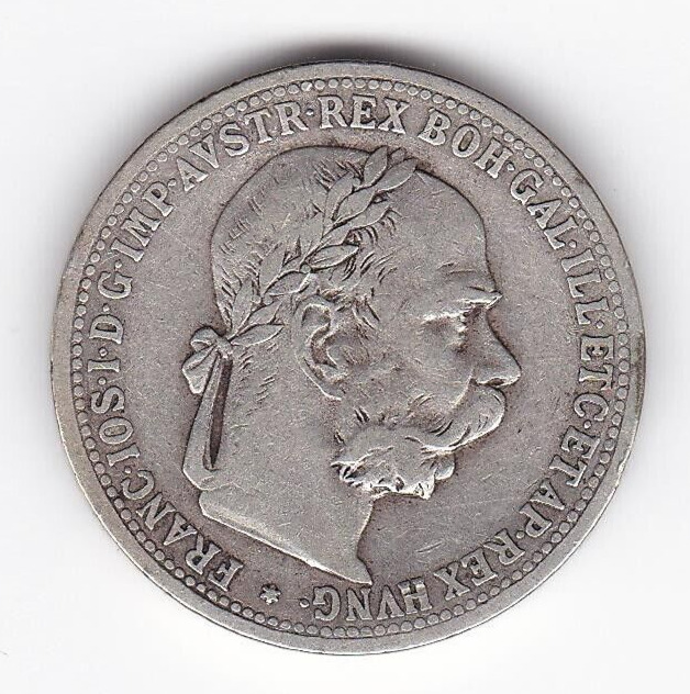 Read more about the article 1894 Hungary Austria 1 Corona SILVER Coin  neat!