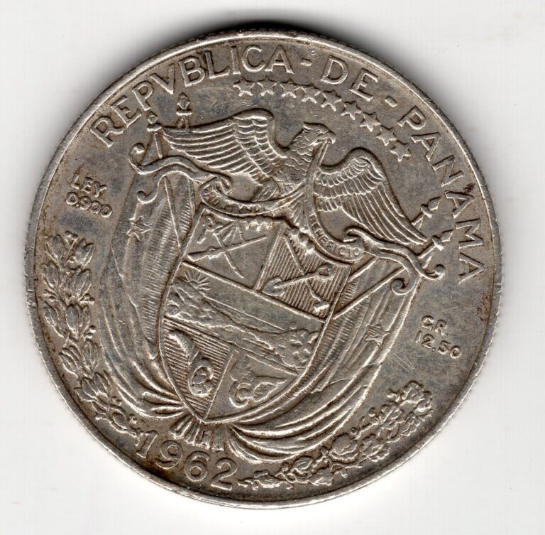 Read more about the article PANAMA – 1/2 Balboa 1962 –   Silver Coin  LUSTER  U.S. MINT STRUCK EAGLE SPREAD