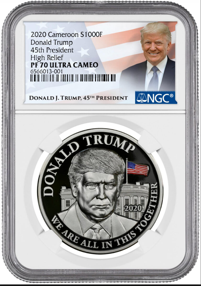 Read more about the article 2020 Cameroon Donald Trump HR Proof 1 oz Silver Coin NGC PF 70 UC 45TH President