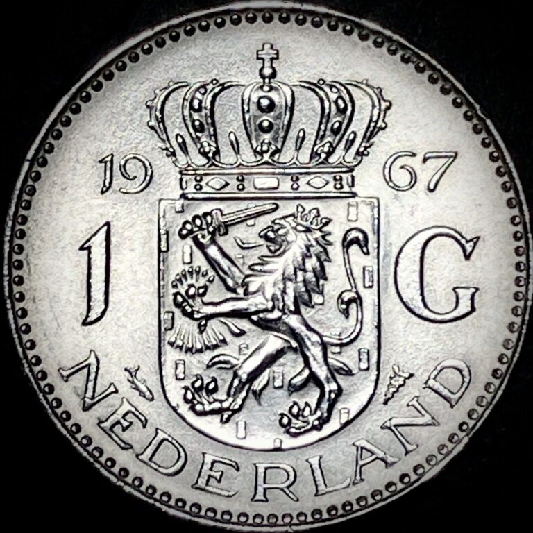 Read more about the article Netherlands 1967 – 1 Gulden – BU .720 Silver