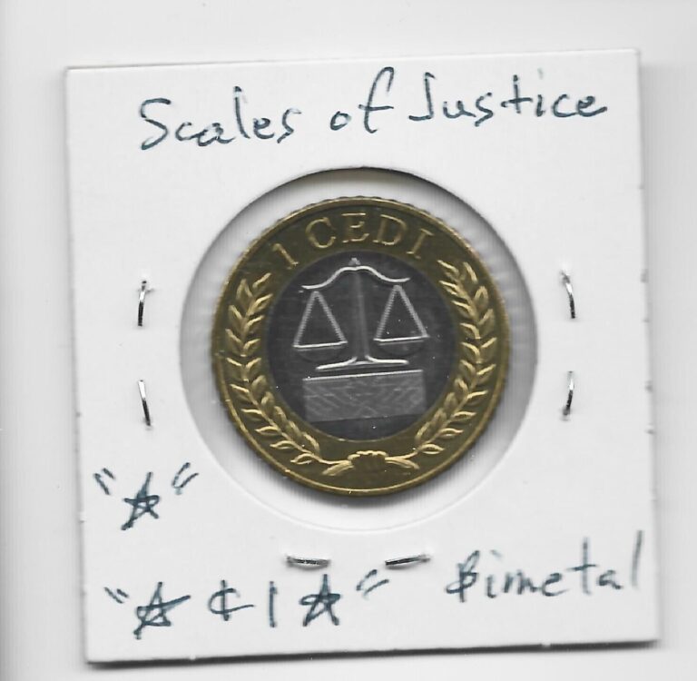 Read more about the article Ghana 1 Cedi 2022 Eagles and Scales of Justice. Bimetal with Security. New Type.