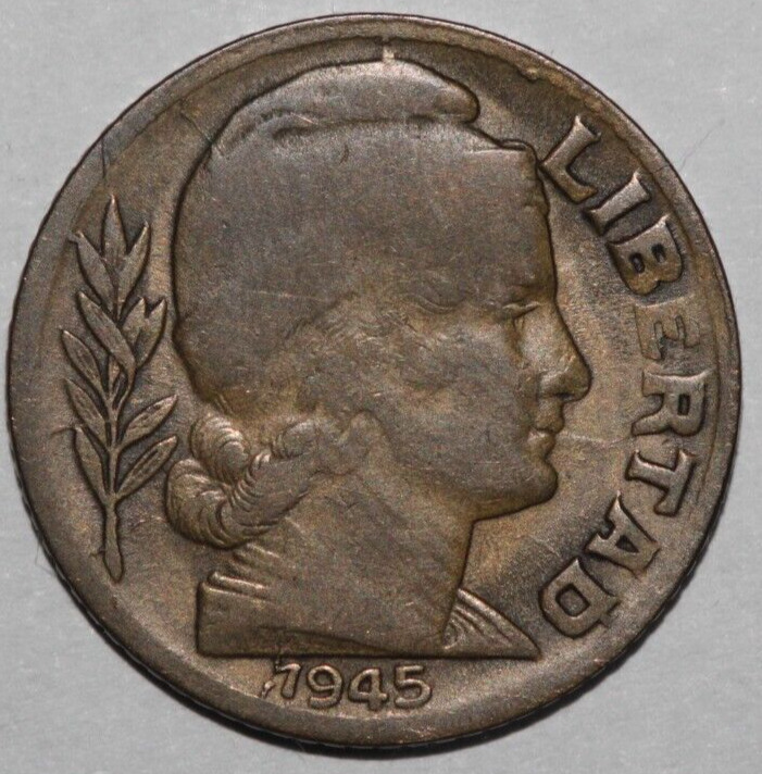 Read more about the article Argentina  1945  Liberty head  10 Centavos  19mm