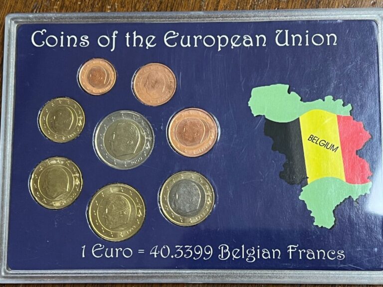 Read more about the article Belgium 8-Coin EURO EU Belgian Coins Type Set  UNC in Hard Case