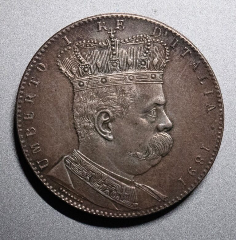 Read more about the article ITALIAN COLONY ERITREA 1891 TALLERO 5 LIRE KING UMBERTO I KM#4