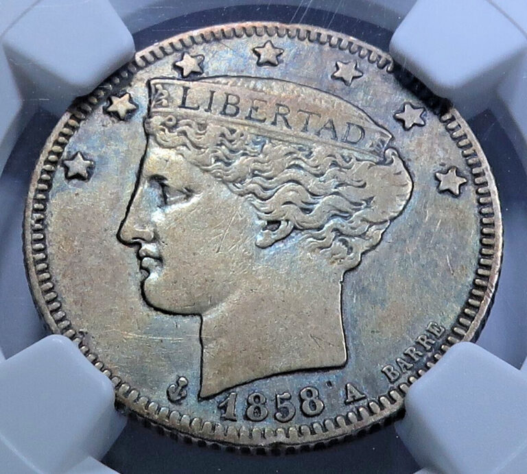 Read more about the article NGC XF-40 Venezuela 1858-A Silver 2 Reales 29 990 Mintage Coin