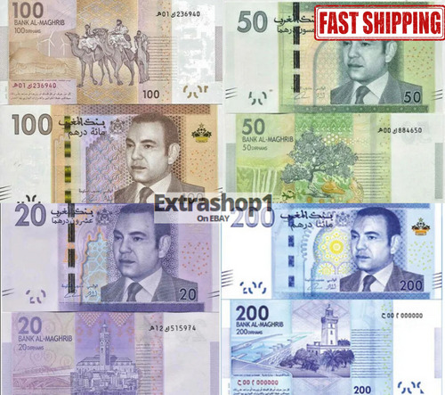 Read more about the article Currency Morocco Banknote 20 and 50 and 100 and 200 Dirhams 2012-1433 Mohammed 6 Money