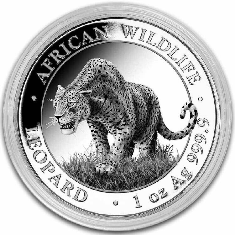 Read more about the article LEOPARD SOMALIA AFRICAN WILDLIFE 2023 1 oz Pure Silver BU Coin in Capsule