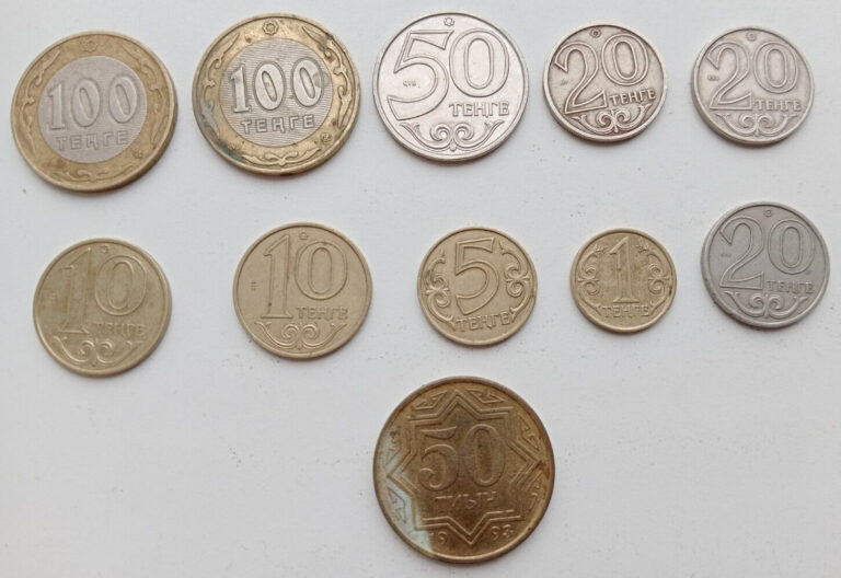 Read more about the article Coins Kazakhstan 50 Tiyn 1993 1 5 10 20 50 100 Tenge Different Years Collectible