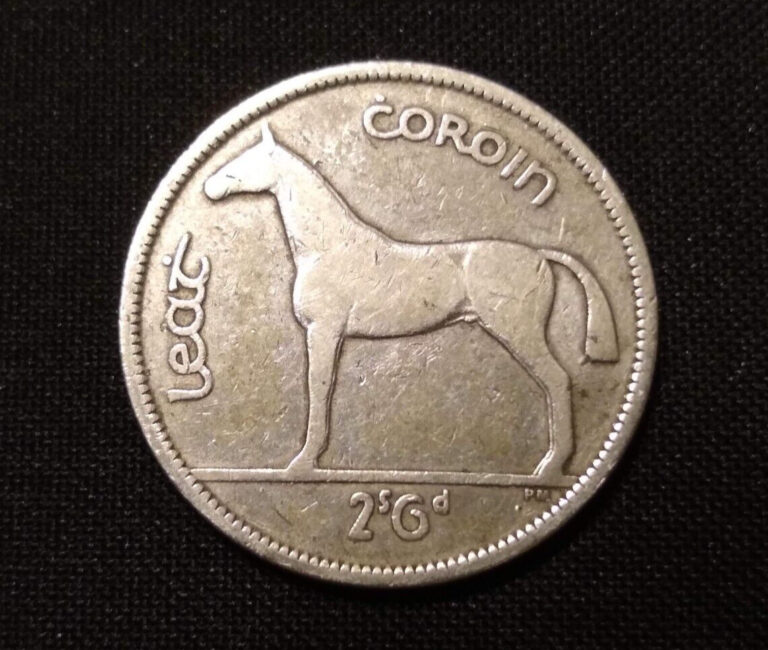 Read more about the article 1941 ireland half crown Irish Hunter horse large silver low mintage world coin