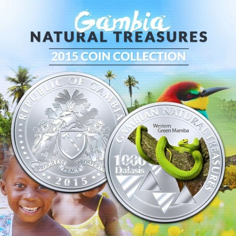 Read more about the article Gambia 1000 Dalasis 2015 UNC Western Green Mamba Snake Commemorative RARE coin