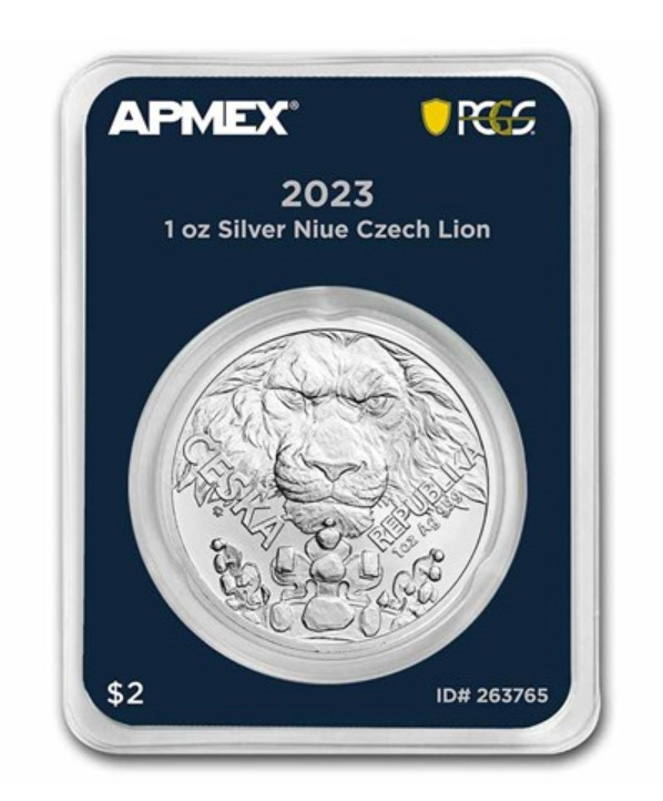 Read more about the article 2023 Niue Czech REpublic lion 1 oz silver coin in TEP First strike