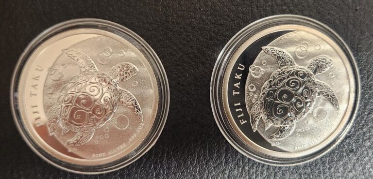 Read more about the article 2013 Fiji Taku – 1 oz .999 Fine Silver Coins – 2 Coins – BU in Capsules