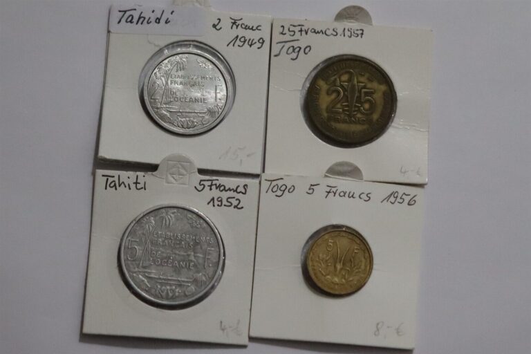 Read more about the article 🧭 🇹🇬 TOGO + TAHITI – 4 COLONIAL COINS FRANCE B56 #59