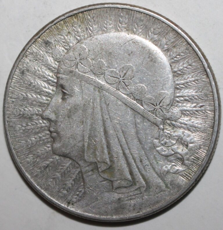 Read more about the article Polish 10 Złotych Coin 1932 Y# 22 Poland Polonia Silver .750 Jadwiga Ten Złotych