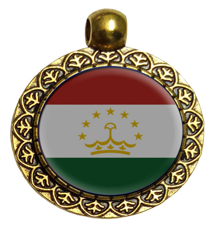 Read more about the article Tajikistan Handmade National Flag Pendant Necklace/Chain Locket with Hook (L-44)