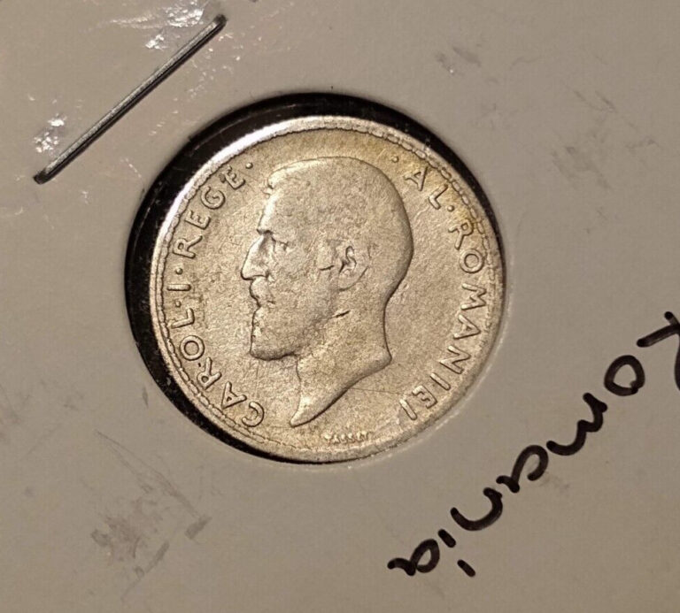 Read more about the article 1910 romania 50 bani carol 1/2 leu eastern europe rare silver world coin