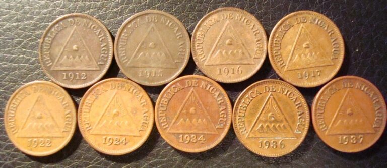 Read more about the article Nicaragua 1/2 centavos 9 coin lot 1912-H  15-H  16-H 17  22  24  34  36  37