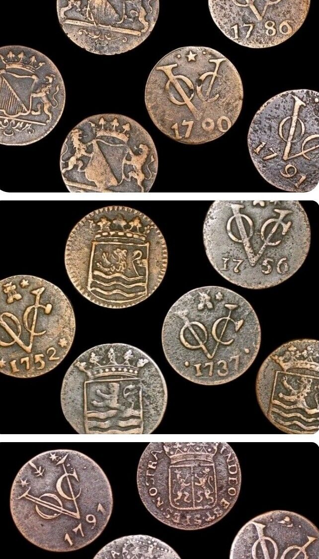 Read more about the article LOT of 30 Dutch East India Company Duit. Utrecht  Gelderland  Zeeland Provinces.
