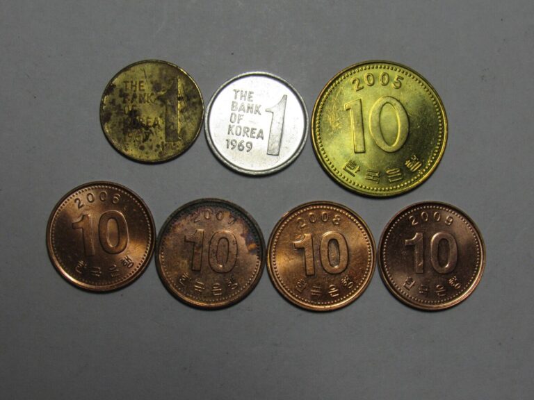 Read more about the article Lot of 7 Different South Korea Coins – 1967 to 2009 – Circulated and BU