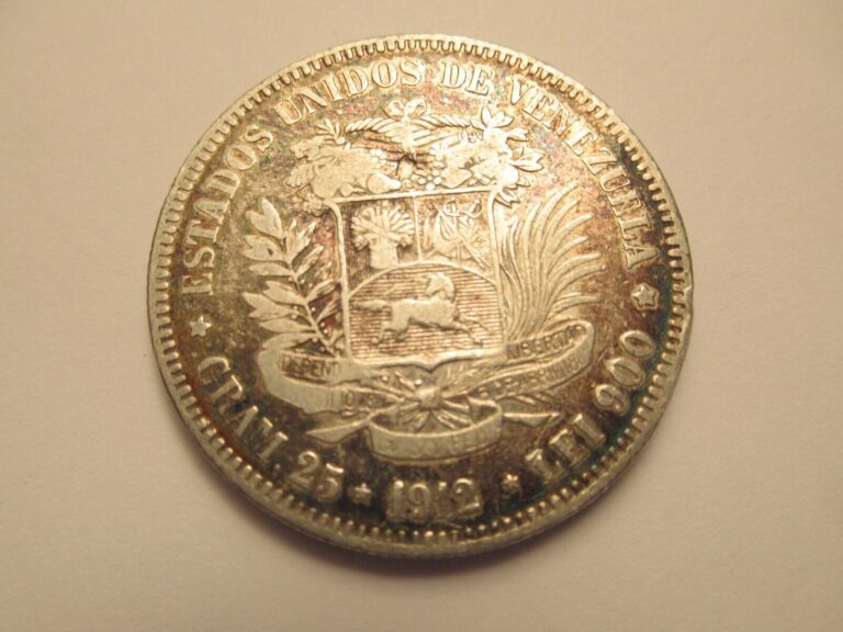 Read more about the article 1912 Venezuela Silver Bolivar  heavy toning