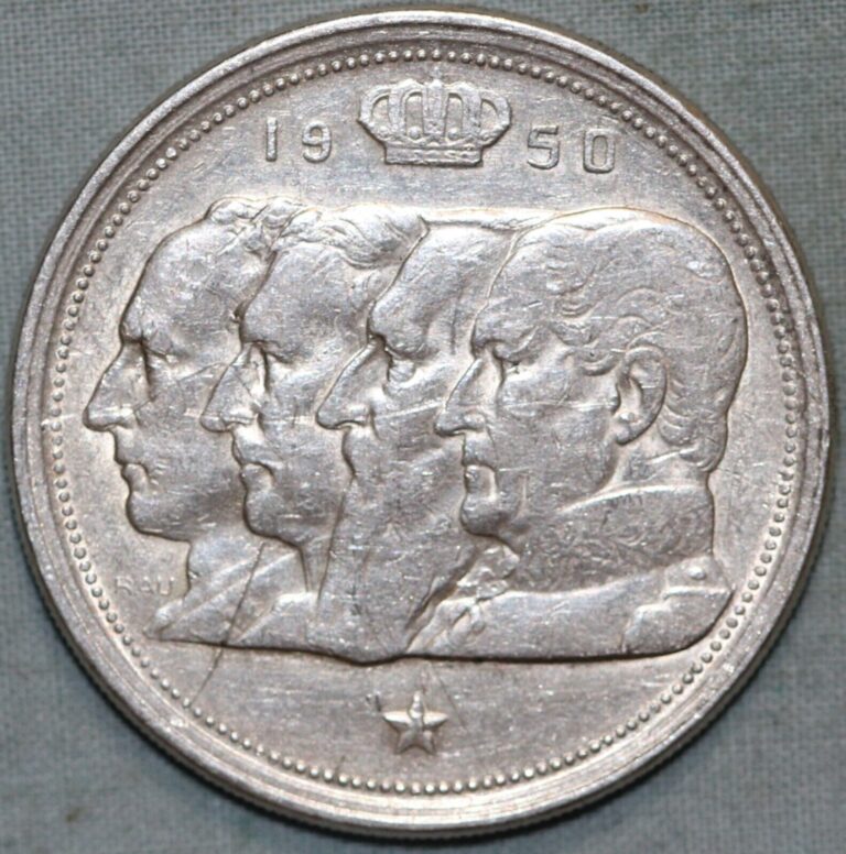 Read more about the article Belgium 1950 Silver 100 Francs ~Kings~ French Text~ KM#138~ 93¢ tracked shipping