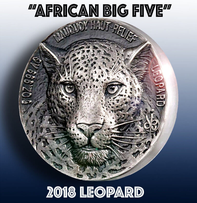 Read more about the article LEOPARD Ivory Coast AFRICAN BIG FIVE / 2018 5oz. SILVER Coin + Bonus Art GGcoins