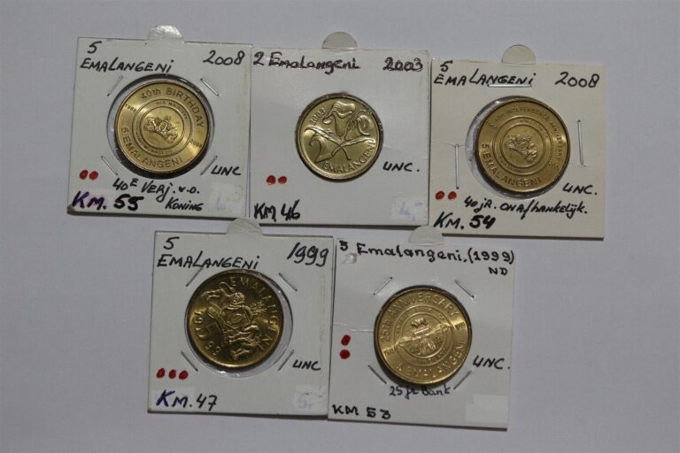 Read more about the article 🧭 🇸🇿 SWAZILAND 2 + 5 EMALANGENI COINS – 5 COINS B49 #2454