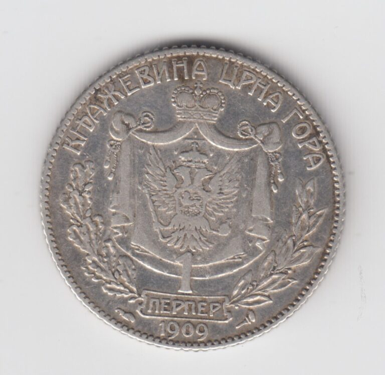 Read more about the article Montenegro 1909  1 Perper   Nicholas I (1909)  KM# 5