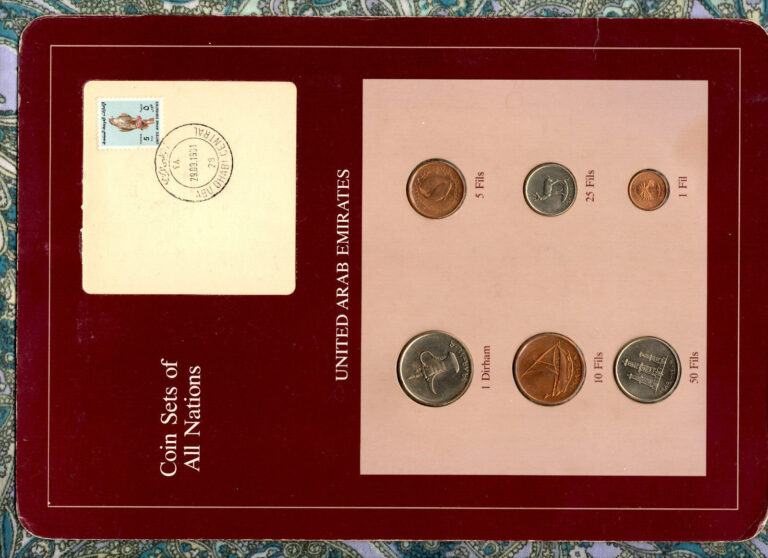 Read more about the article Coin Sets of All Nations UAE United Arab Emirates UNC 1973-1989 Falcon Stamp