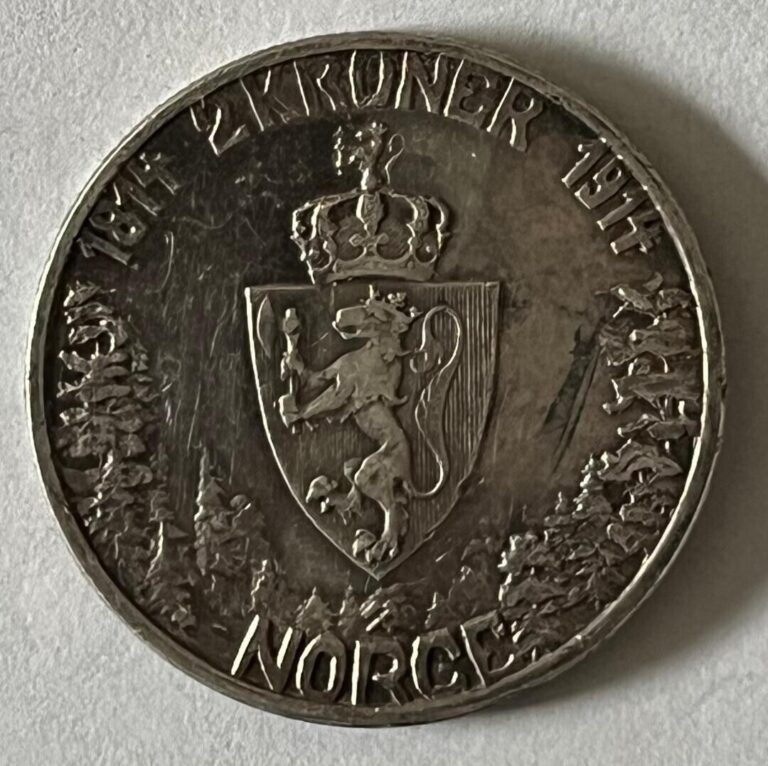 Read more about the article 2 kroner 1914 jubileum silver coin Norway