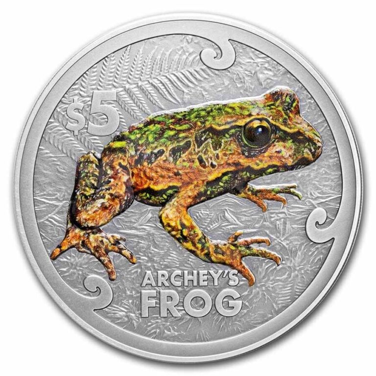 Read more about the article 2022 New Zealand 2 oz Silver Antique Archey’s Frog – SKU#250067