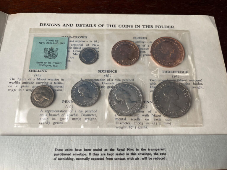 Read more about the article 1965 New Zealand Selected Coins mint set uncirculated world coin set pre-decimal