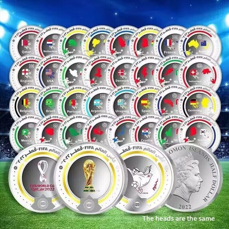 Read more about the article Qatar set 35 coins  World Cup official colorful commemorative coin set  2022 UNC