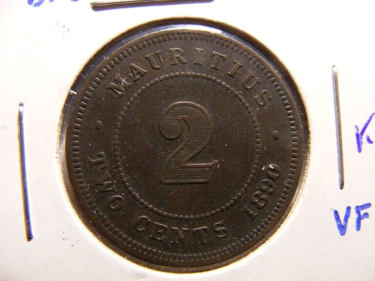 Read more about the article Mauritius 1890-H 2 Cents  KM#8  VF  Mintage 250K