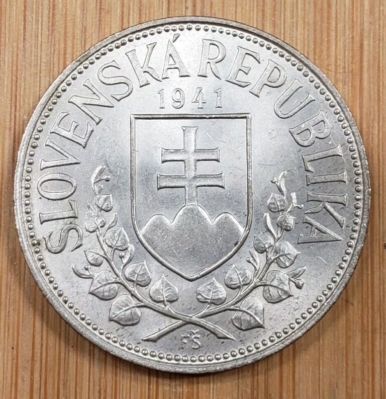 Read more about the article 1941 Slovakia 20 Korun St. Kyrill and St. Methodius Silver Coin BU