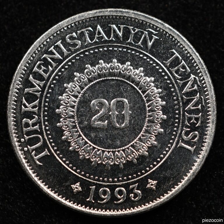 Read more about the article Turkmenistan 20 Tenne 1993  Coin  Km# 4  Inv#C233