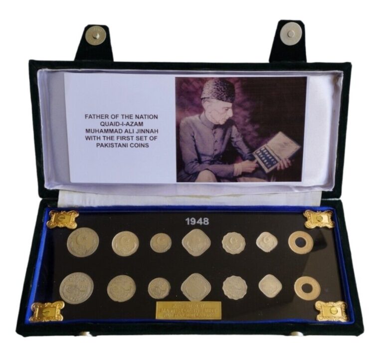 Read more about the article PAKISTAN FIRST ISSUE 1948 COINS SET WITH OFFICIAL BOX  BY GOVERNMENT OF PAKISTAN