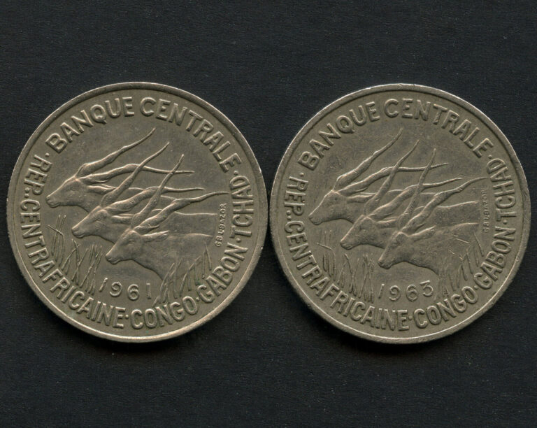Read more about the article 1961 and 1963 Gabon 50 Franc Coins