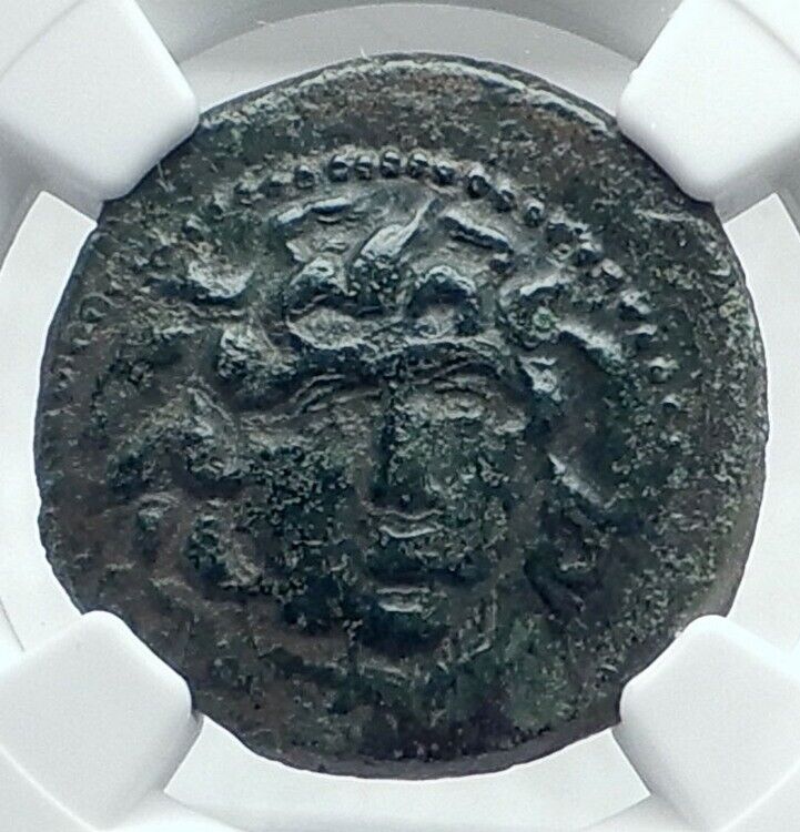 Read more about the article AMPHIPOLIS Macedonia 148-31BC Ancient Greek Coin GORGONEION ATHENA NGC i77633