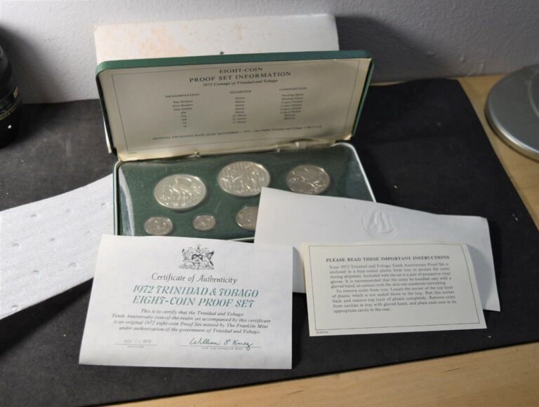 Read more about the article TRINIDAD AND TOBAGO 1972 10TH ANNIVERSARY PROOF COINS-ORIGINAL HOLDER