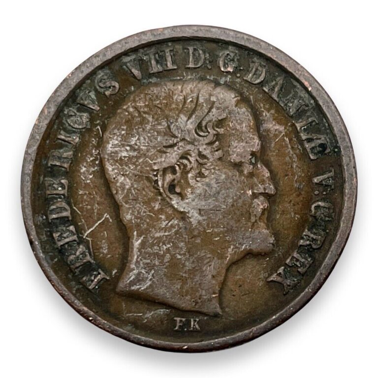 Read more about the article 1853 Denmark 1 Rigsbankskilling Decent Quality Old Coin #D5296