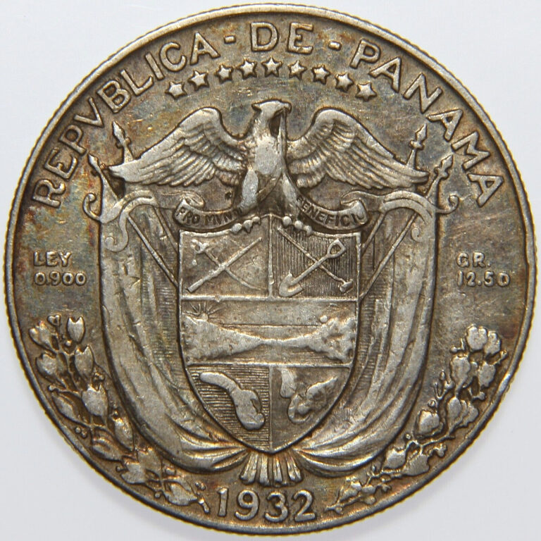 Read more about the article 1932 Panama 1/2 Balboa Toned  63K Minted  -K1330-