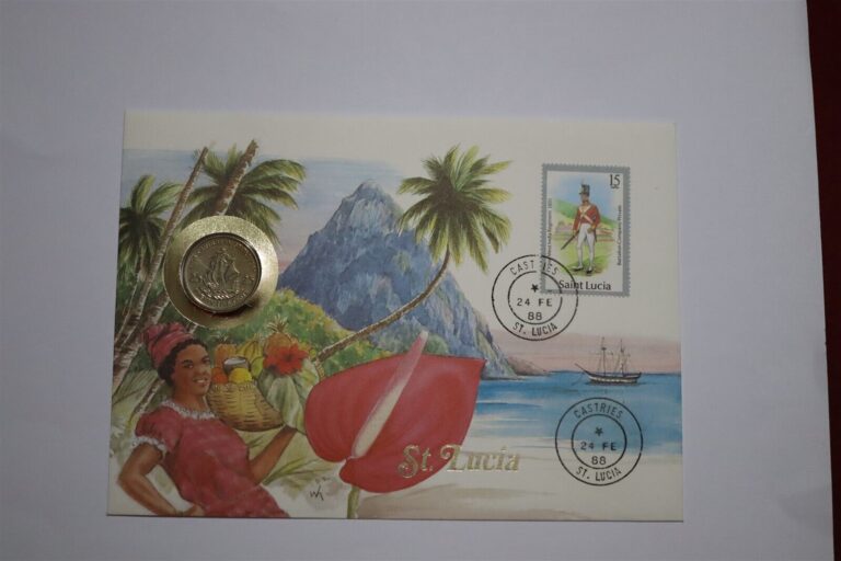 Read more about the article 🧭 ST. LUCIA 25 CENTS 1981 COIN COVER B53 #508